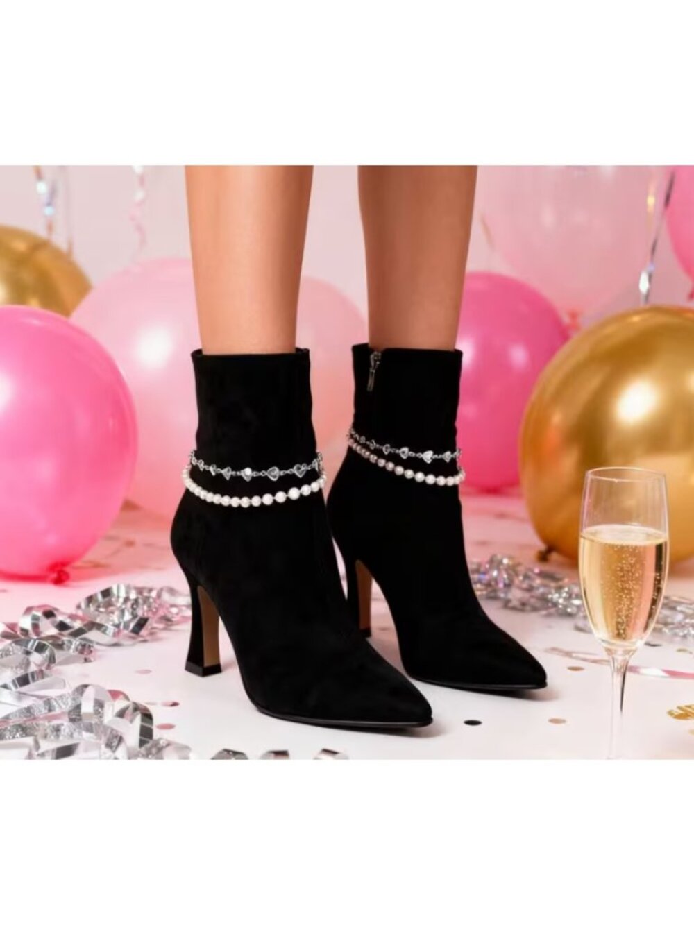 2‑Piece Women’s Boot Jewelry Chain Set Vintage Gothic Geometric Shoe Accessories